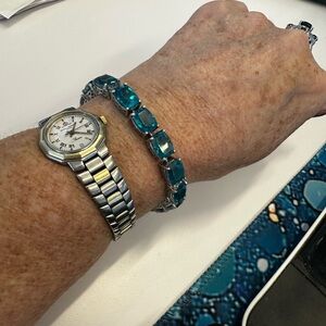 Elegant sterling silver and Blue quartz Bracelet